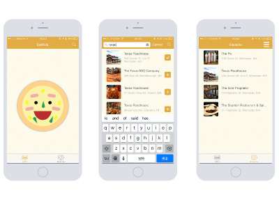 EatPick App Design app choice choose design eatpick food ios pizza random restaurant sketch