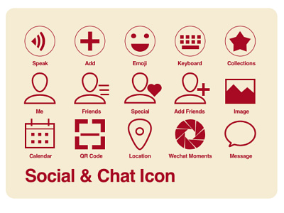 some icon calendar chat friend icon image keyboard location message qrcode sketch social wechat