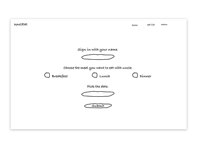 hand-sketched style sign in form handsketch homepage signin signup sketch ui uncleat ux web