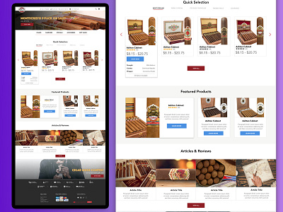 Cigar Ecommerce Homepage business cigar design ecommerce homepage ui uiux