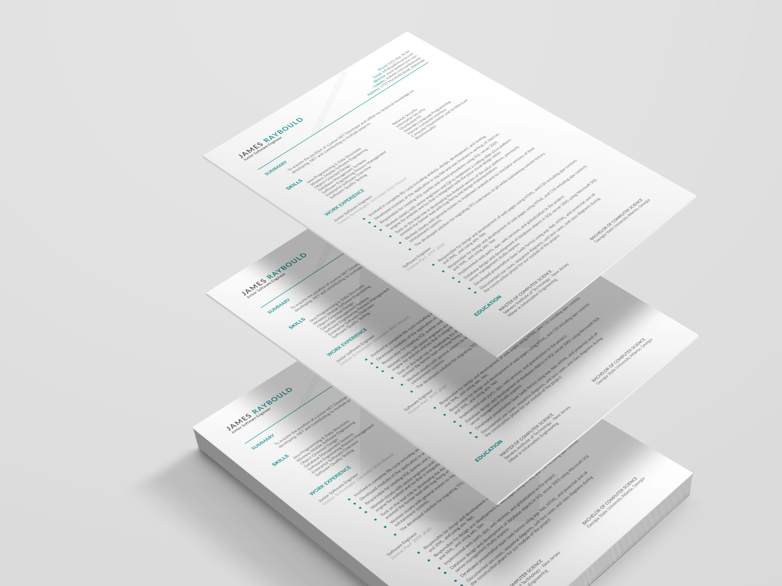 Resume / CV by dostonart on Dribbble