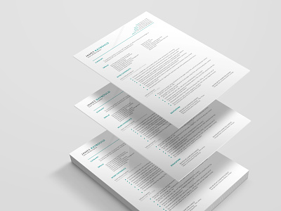 Resume / CV ai clean cv creative modern professional resume ps template