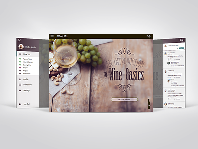 Intro to Wine Basics courseware dashboard e learning menu social typography ui wine wine basics