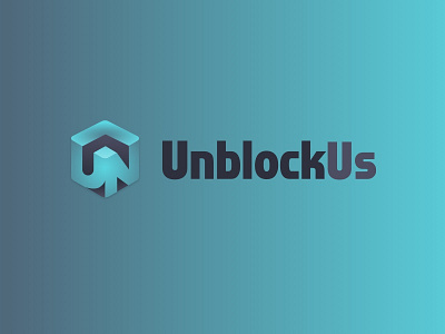 Unblock Us Logo 3d block design gradient logo unblock us vpn