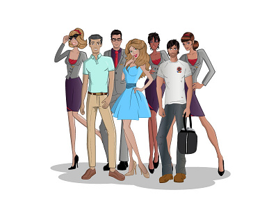 Crew And Passengers characters crew e learning illustration passengers