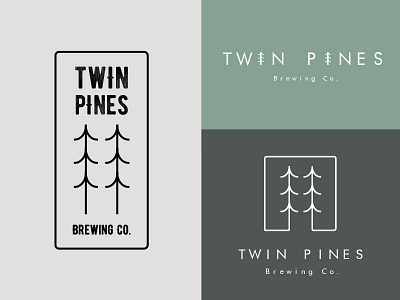 Twin Pines Brewing Co. brand branding brewery concept logo pine rustic trees twin pines