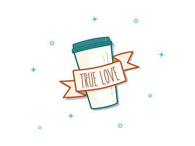 True Love banner coffee coffee lover illustration pin sticker true love