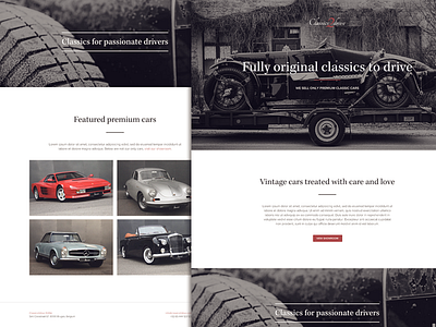 Classics2drive home page black and white cars classic flat vintage website