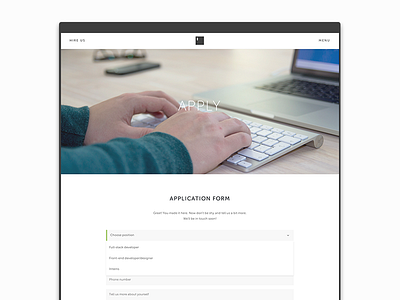 Typework redesign | job application page application black flat hero jobs simple typework website white