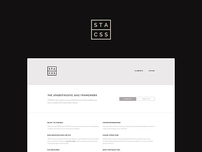Launched STACSS! css framework product page stacss