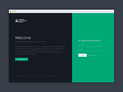 MyERC Login page