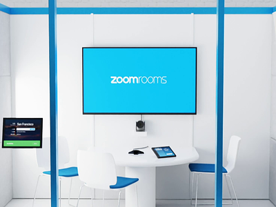 Zoom Rooms Animation 3d 3d animation animation blender conference room hardware minimal office office space video white work zoom