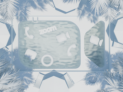 Summer Pool Virtual Background Concept