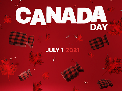 Canada Day Virtual Background 3d blender canada canada day fun maple leaf plaid virtual background zoom