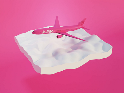 3D Dribble Plane in the Clouds 3d 3d animation airline animation blender clouds design flight flying fun gif graphic design jet motion motion graphics pink plane render turbulence