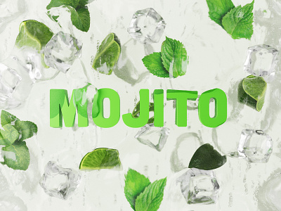 Mojito 3d alcohol beverage blender bubbles c4d clear design drink fluid fun graphic design ice lime liquid mint mojito render