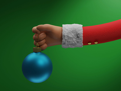 Holiday Season 3d arm blender c4d christmas design fun fur graphic design hand holding holidays model object ornament render santa