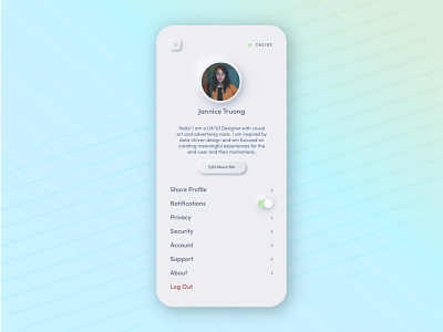 Daily UI #007 - Settings app daily ui challenge mobile mobile app neomorphism neumorphic neumorphism profile settings soft soft ui ui ui design uiux ux ux design