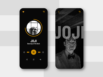 Daily UI #009 - Music Player black colors daily daily ui challenge dailyuichallenge dark dark app gold joji mobile mobile app music music player ui ui design ux ux design yellow