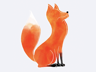 Digital watercolour fox fox illustration photoshop watercolor
