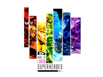 A guide to LGBTQ superheroes Booklet vol.1 book gay nerd graphic design lgbtq superheroes