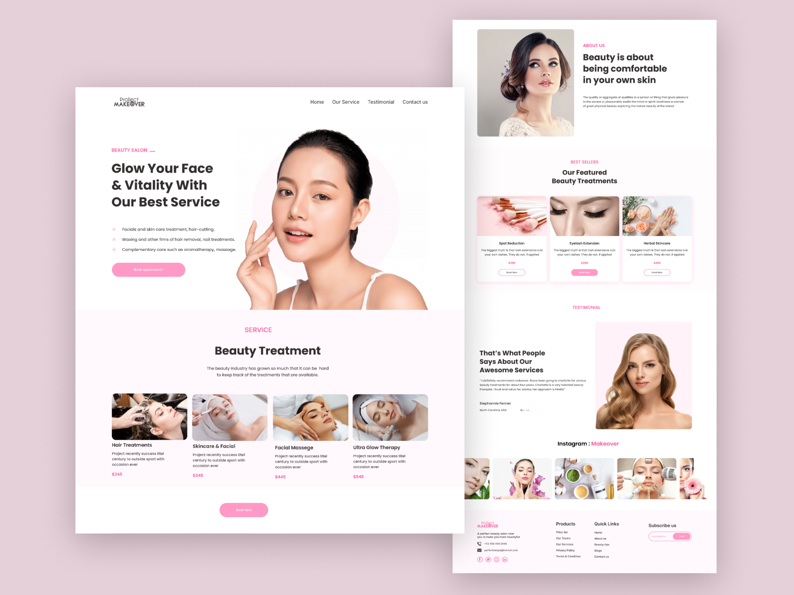 Spa & Beauty Landing Page by Zannatul Ferdoush on Dribbble