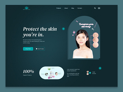 Cosmetic & Skincare header Landing Page.