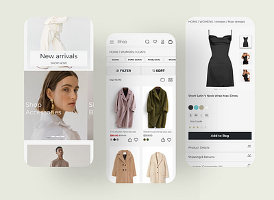 Ecommerce animation clothshop design dress ecommerce iran minimal ui ux website