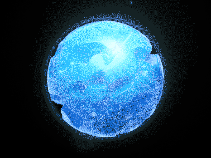Sugarcoated 3d animation ball blender3d blob blue gif loader loop particle spin sugar