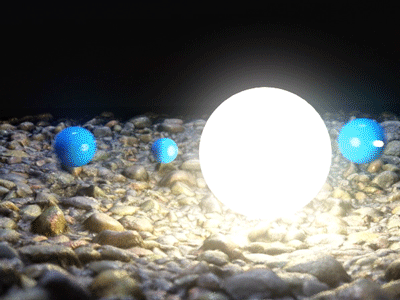 Pale blue Planets over Pebbles 3d animation b3d blender blue gif planet rotate science space spin