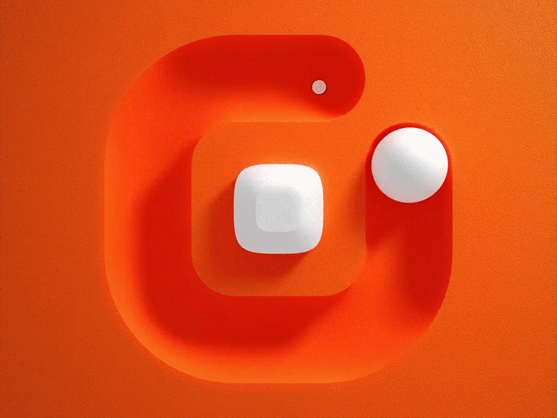 Orange Animation 20 3d animation ball blender blender3d branding circle cool design gif illustration interface load loading loop orange spin ui white