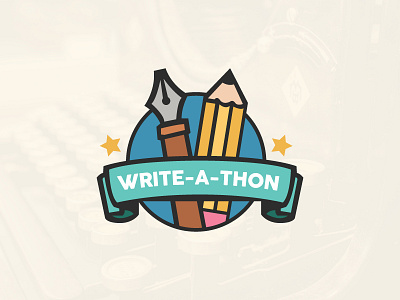 Write-A-Thon Logo bbc design elegant graphic identity india logo round seamless subtle typography write