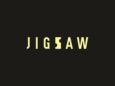 J I G S A W black branding design identity jigsaw logo logotype minimal modern puzzle typography wordmark