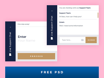 Website UI - Live Support Chat chat clean download free freebie intuitive live minimal psd support ui ux