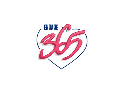 Engage 365 365 blue deodorant engage heart illustrator lettering logo love minimal pink typography