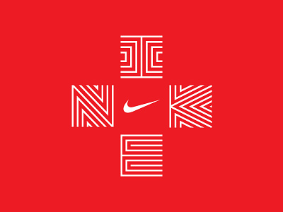 Retro Nike - WIP font free illustrator logo minimal nike poster red retro swoosh typography white