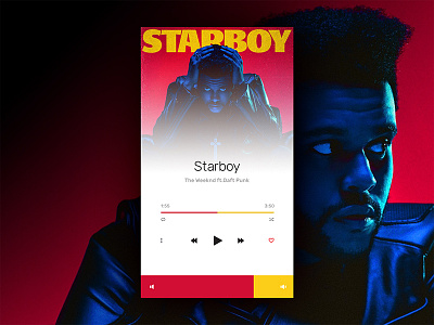 Music App - UI android app interface ios minimal music player starboy ui ux webdesign weeknd