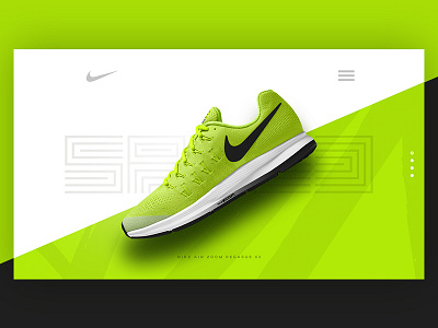 Nike - Air Zoom Pegasus 33 font free font landing page minimal nike retro shoes typography ui ux webdesign website