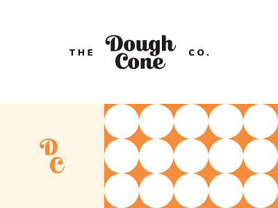 The Dough Cone Co. Logo bakery branding cake cone dough food identity logo shop typography