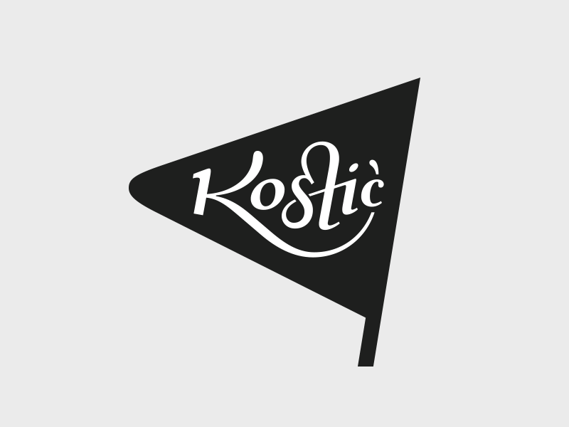 Kostic Type Foundry Logo & Mini Logo flag lettering logo logotype