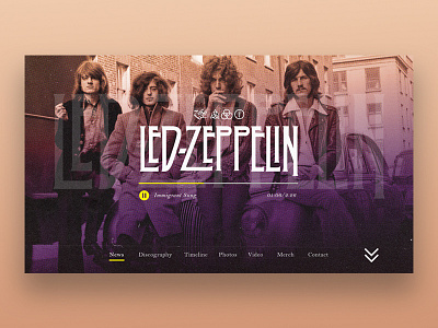 Led Zeppelin Landing Page art debut design gradient landingpage logo shapes type ui ux web webdesign