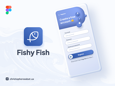 Fishy Fish App, registration form, daily