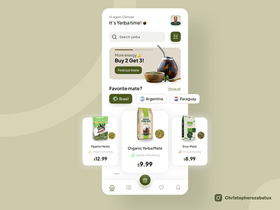 Yerbamao, Yerba Mate E-commerce App for Advanced Yerba Users app design ui ux