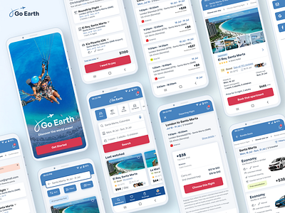 Case Study Go Earth Travel Vacation App UI/UX Design WCAG