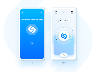 Shazam App Redesign by Christopher Szabat accessibility app app design blue design mobile redesign shazam ui ux