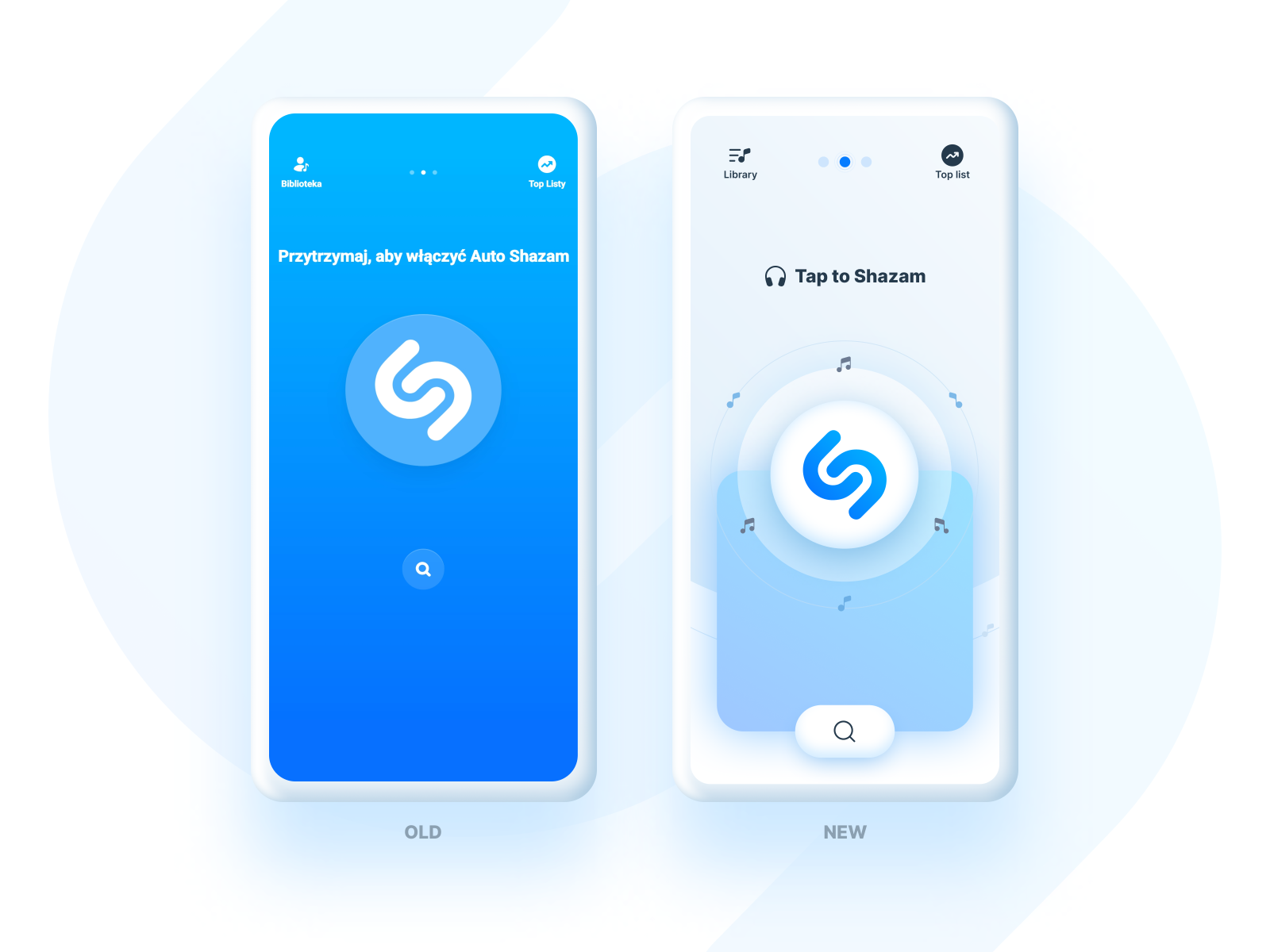 Shazam App Redesign by Christopher Szabat by Christopher Szabat on Dribbble