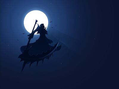 Happy Halloween! dark death helloween illustration moon sky star