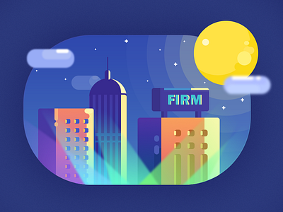 Night firm card company firm illustration moon night
