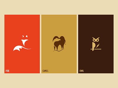 Animals camel fox icon owl