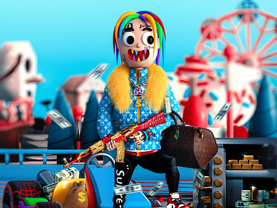 6ix9ine 3d 6ix9ine cartoon character graphic design